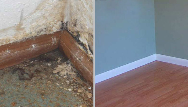 Home Water Damage Before & After