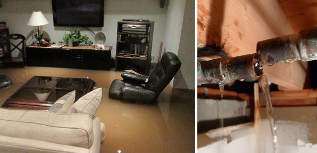 Water Damage Caused By Broken Pipe